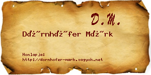 Dörnhöfer Márk névjegykártya